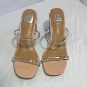 DV by Dolce Vita Tan Heels with Transparent Straps